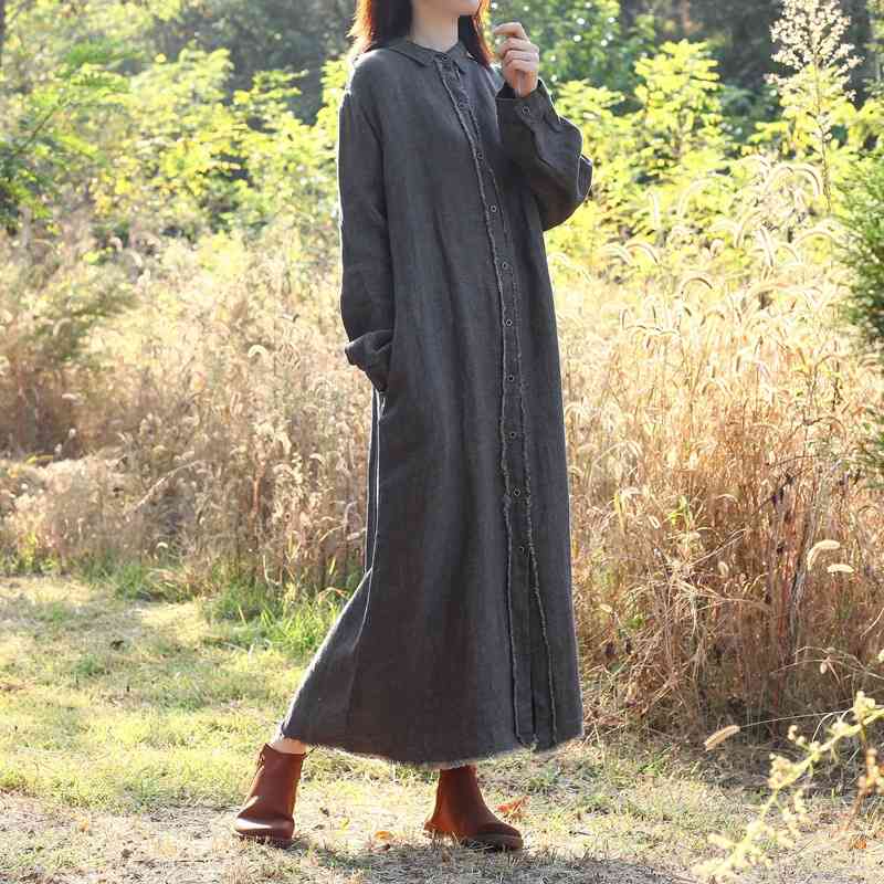 Johnature Women Vintage Autumn Long Trench Button Bandage Coats Ramie High Quality Clothes Solid Color Casual Trench 210521, Gray green
Johnature Women Vintage Autumn Long Trench Button Bandage Coats Ramie High Quality Clothes Solid Color Casual Trench 210521, Gray green