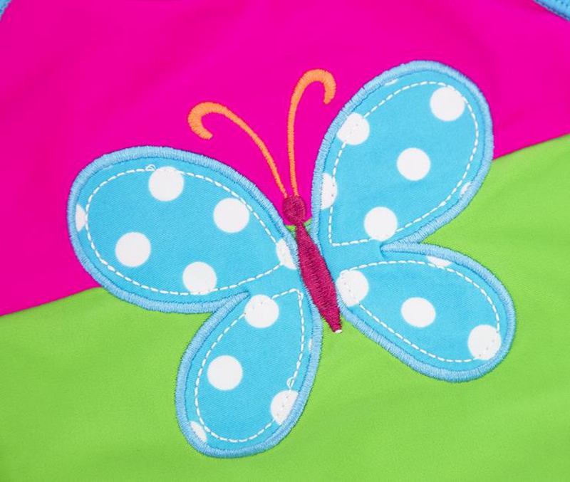 Baby Swimsuit Girls Butterfly Embroidery Swimswear Two Pieces Printed Toddler Bathing Suit Children Beachwear Summer Kids Clothing 2 Colors BT6451