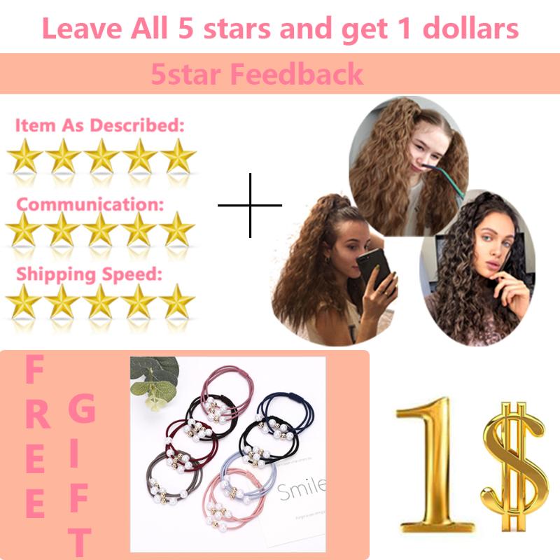 Synthetic Wigs women Golden Hollywood Wavy Wrap Ponytails Clip-in Around Long Ponytail Suitable For White And Black Ladies