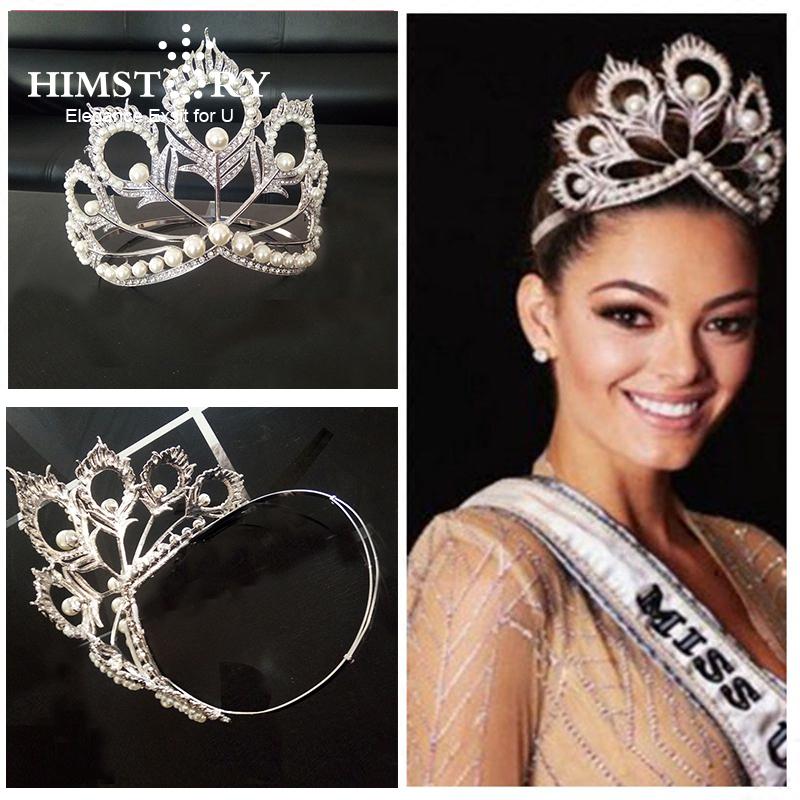Hair Clips & Barrettes Himstory Arrival Big Size Miss Universe Same Crown Full Round Adjustable White Pearl Peakcock Feather Tiara Pageant, Golden;silver
Hair Clips & Barrettes Himstory Arrival Big Size Miss Universe Same Crown Full Round Adjustable White Pearl Peakcock Feather Tiara Pageant, Golden;silver