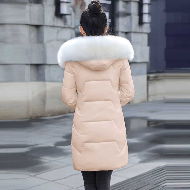 Large Size 6XL 7XL Women's Winter Jacket Fashion White Black Coat Female Big Fur Winter Hooded Parkas Warm Long Outwear 210819