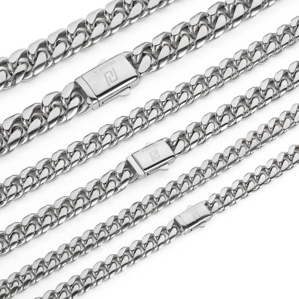 Stainless Steel Snap Buckle Cuban Chain Necklace Hip Hop Men's Trend Head Personality Exaggerated Necklace