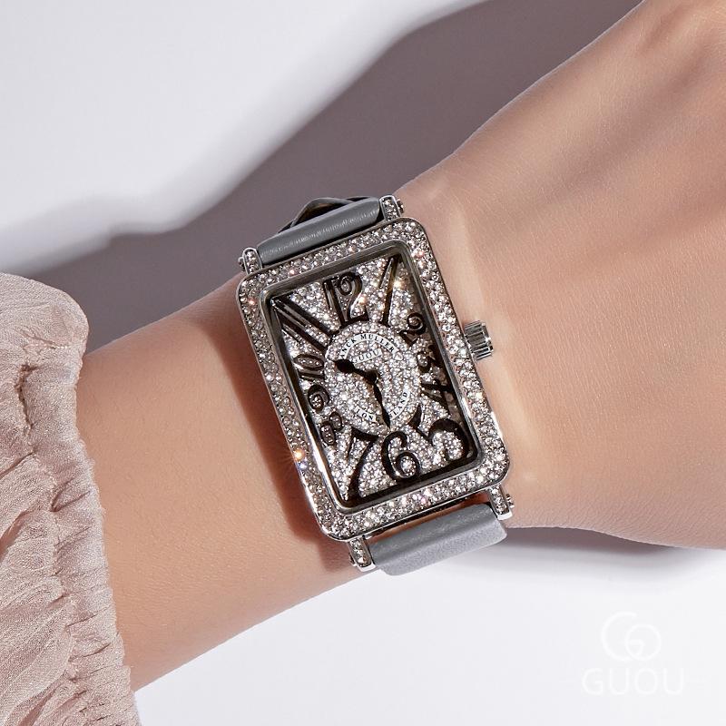 Full Diamond Rectangular Ladies Watch Fashion All-match Genuine Leather Strap Quartz Women Retro Wristwatches, Red
Full Diamond Rectangular Ladies Watch Fashion All-match Genuine Leather Strap Quartz Women Retro Wristwatches, Red