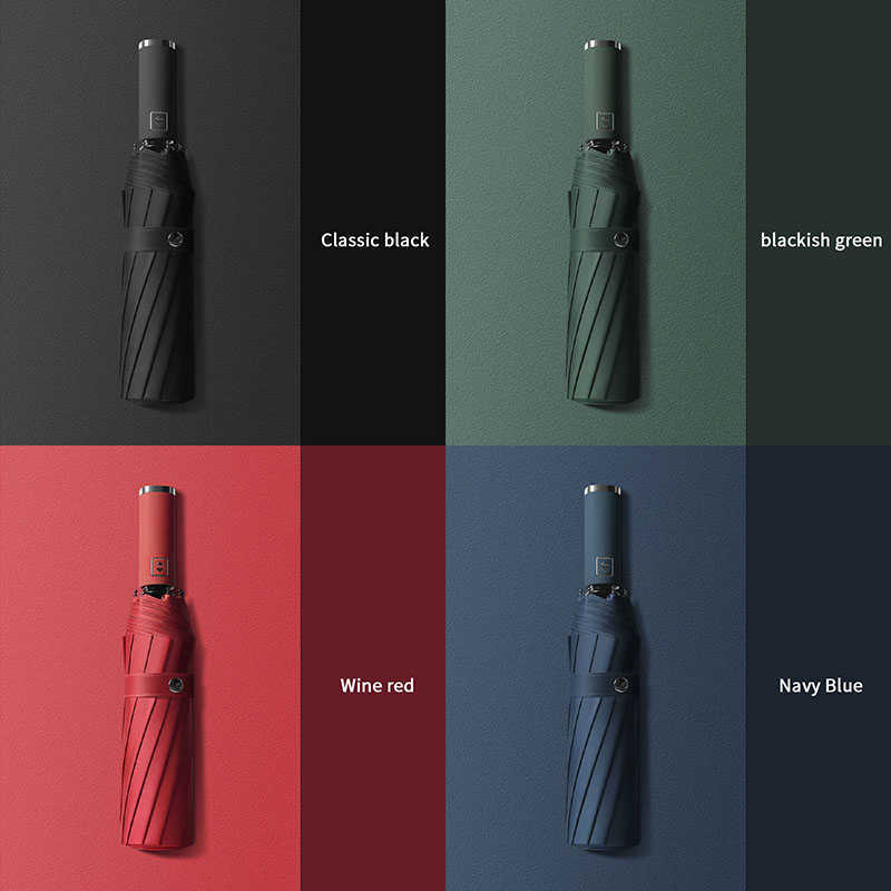 12K Three-folding Automatic Umbrella Rain Women Sunny/Rainy Windproof Anti-UV For Male Female Summer Winter Parasol 210721