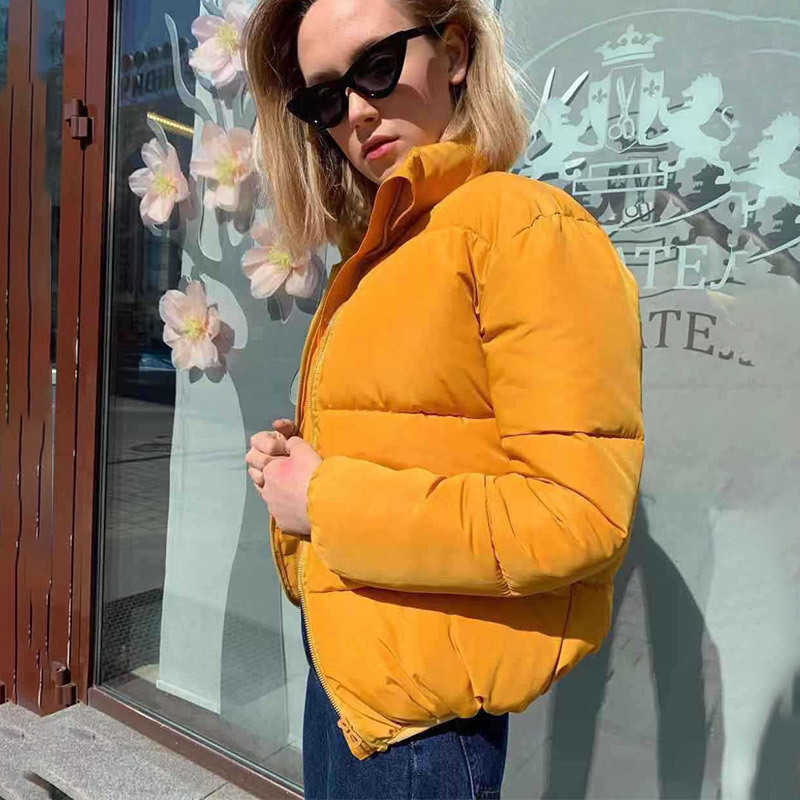 Winter Women's Puffer Jacket: Cotton Padded Short Parka Coat