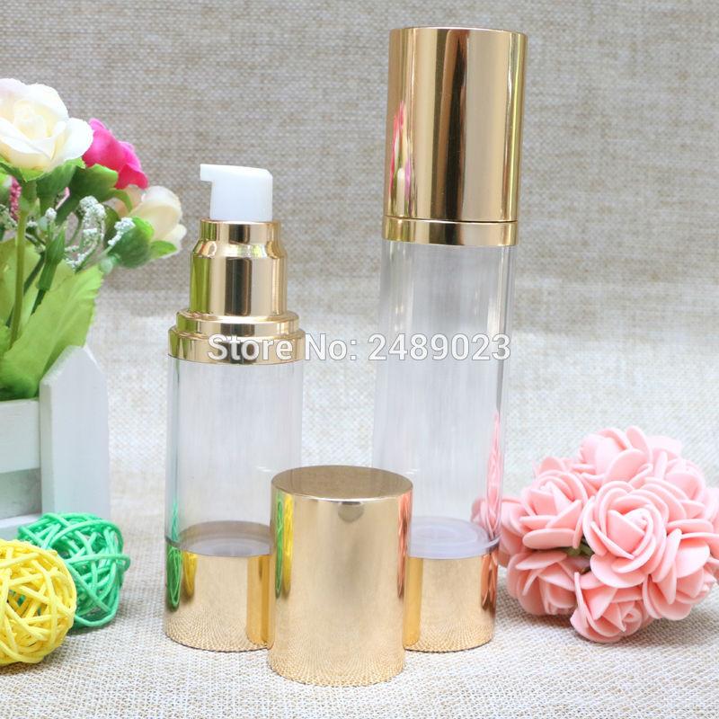 30ml 50 Ml Bright Gold High-grade Refillable Bottles Portable Airless Pump Dispenser Bottle For Travel Lotion 100pcs/lot Storage & Jars
30ml 50 Ml Bright Gold High-grade Refillable Bottles Portable Airless Pump Dispenser Bottle For Travel Lotion 100pcs/lot Storage & Jars