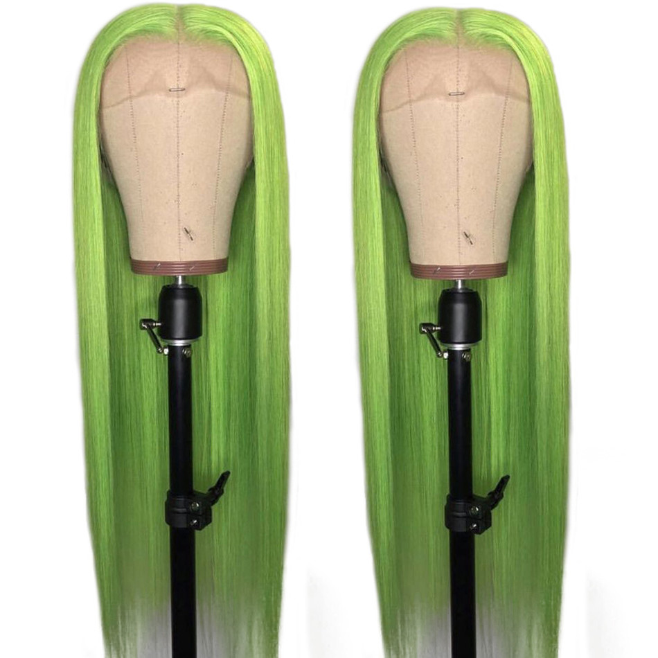 Long Straight Synthetic None Lace Front Wigs Middle Part Light Grey/Purple/Pink/Blue Cosplay Wig For Black Women Heat Resistant Fiber Hair