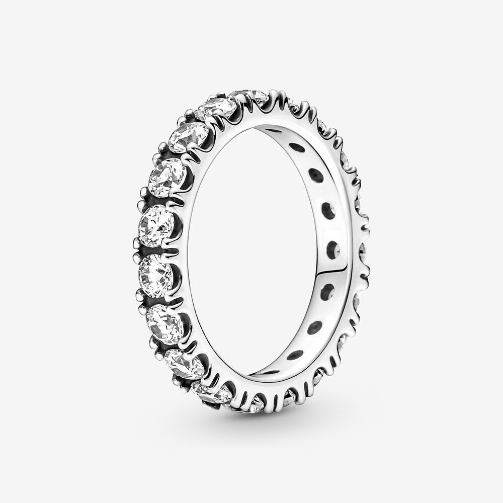 925 Sterling Silver Sparkling Row Eternity Band Rings Fit P Jewelry Engagement Wedding Lovers Fashion Ring For Women