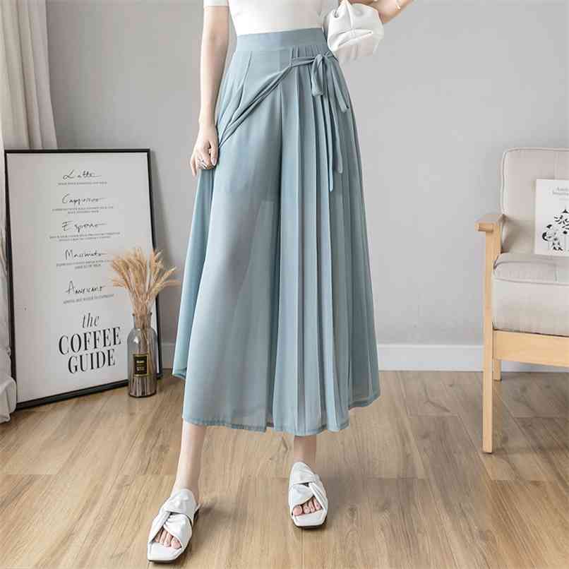 spring and summer style Korean pleated chiffon trousers large size elastic waist casual pants hakama drop 210520, Black
spring and summer style Korean pleated chiffon trousers large size elastic waist casual pants hakama drop 210520, Black