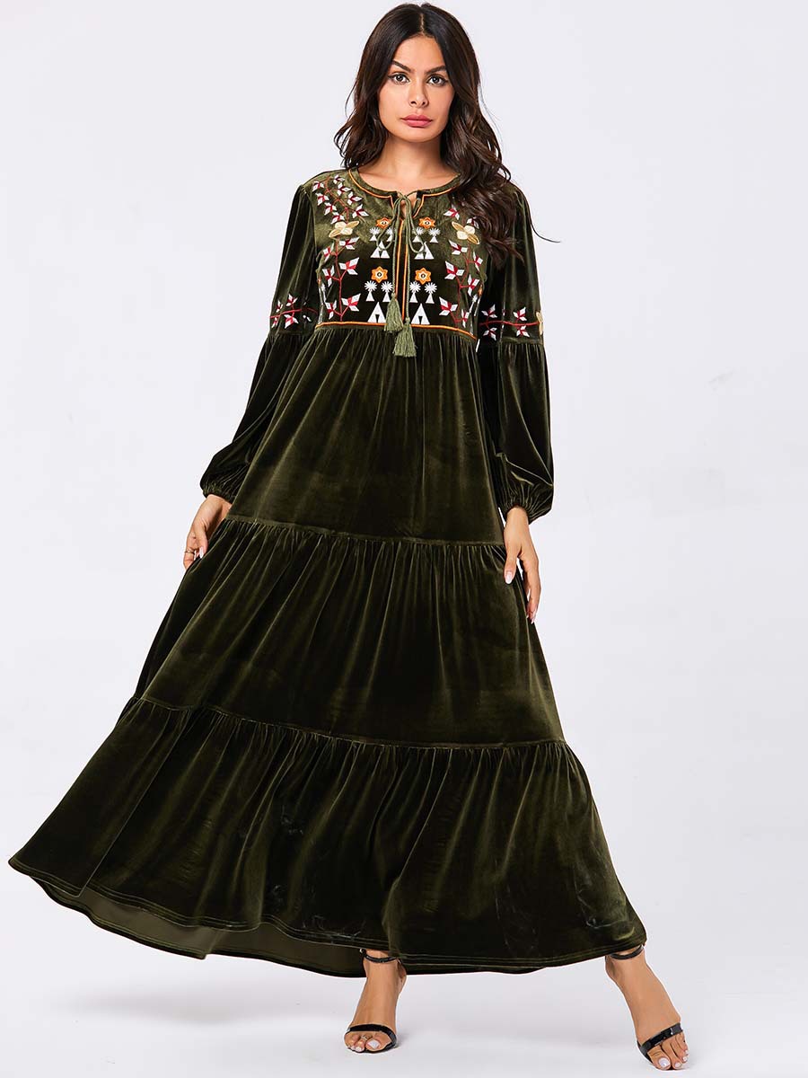 Dubai Arab Muslim Hijab Dress Women Embroidery Beading Big Swing A-line Pleuche Maxi Derss Kimono Islamic Clothing Abaya Dresses
Dubai Arab Muslim Hijab Dress Women Embroidery Beading Big Swing A-line Pleuche Maxi Derss Kimono Islamic Clothing Abaya Dresses