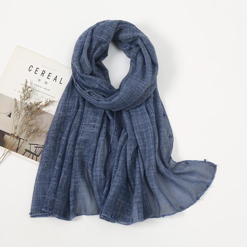 Scarves Fashion Plain Cotton Scarf Solid Color Shawls Shiny Wraps Pearl Glitter Hijab Muslim Women Turban Female Headband, Blue;gray
Scarves Fashion Plain Cotton Scarf Solid Color Shawls Shiny Wraps Pearl Glitter Hijab Muslim Women Turban Female Headband, Blue;gray
