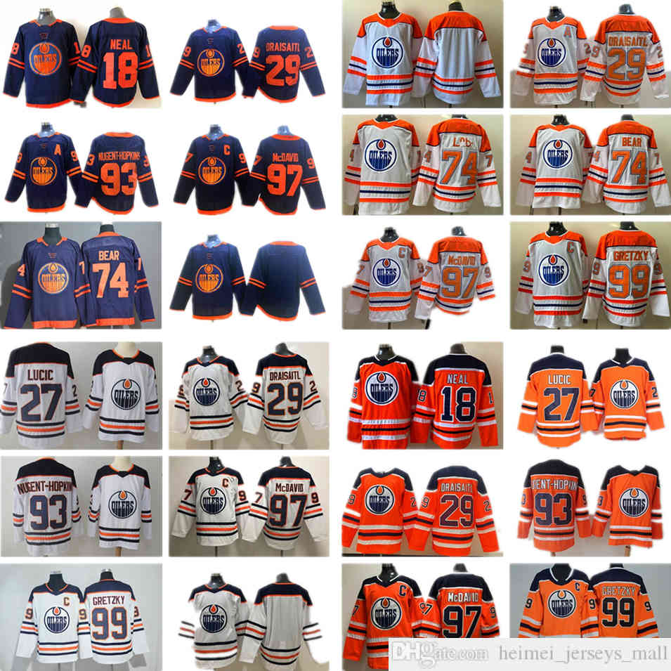 2021 Reverse Retro Ice Hockey Gretzky 97 Connor McDavid Jersey Navy Blue Orange 74 Ethan Bear 29 Leon Draisait 93 Ryan Nugent-Hopkins 18 James Neal Jerseys White, Same as picture
2021 Reverse Retro Ice Hockey Gretzky 97 Connor McDavid Jersey Navy Blue Orange 74 Ethan Bear 29 Leon Draisait 93 Ryan Nugent-Hopkins 18 James Neal Jerseys White, Same as picture