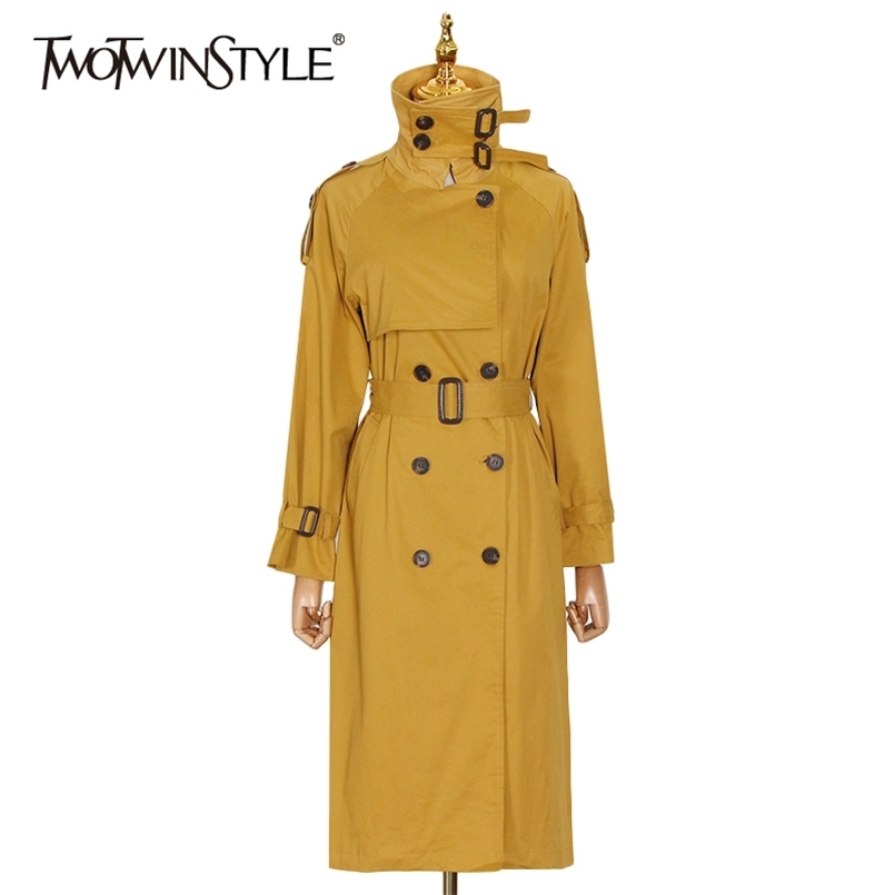 Casual Double Breasted Windbreaker For Women Lapel Long Sleeve Sashes Korean Windbreakers Female Fashionable 210524, Goldbrown
Casual Double Breasted Windbreaker For Women Lapel Long Sleeve Sashes Korean Windbreakers Female Fashionable 210524, Goldbrown
