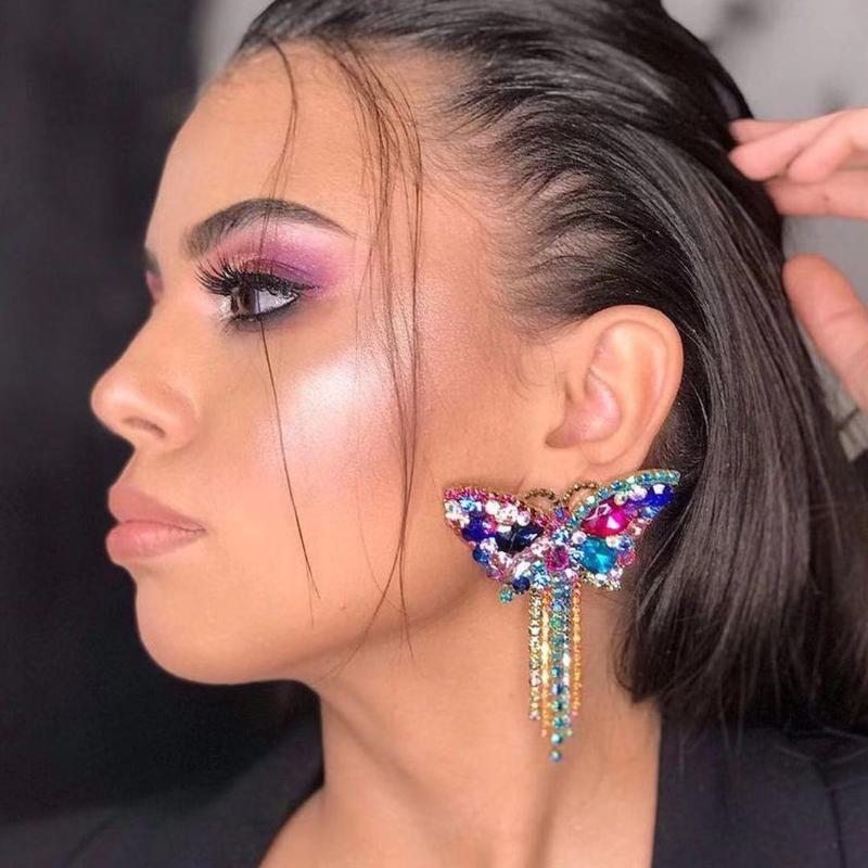 Dangle & Chandelier Novelty Multicolors Crystal Butterfly Charm Earrings Jewelry Fashion Girls Party Big Statement Accessories
Dangle & Chandelier Novelty Multicolors Crystal Butterfly Charm Earrings Jewelry Fashion Girls Party Big Statement Accessories