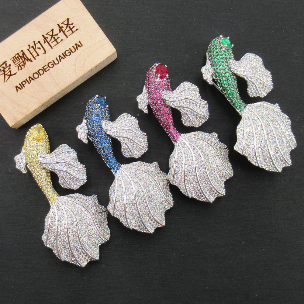 APDGG gold plated Cubic Zirconia micro pave fish brooch /pendant charms women gifts
APDGG gold plated Cubic Zirconia micro pave fish brooch /pendant charms women gifts