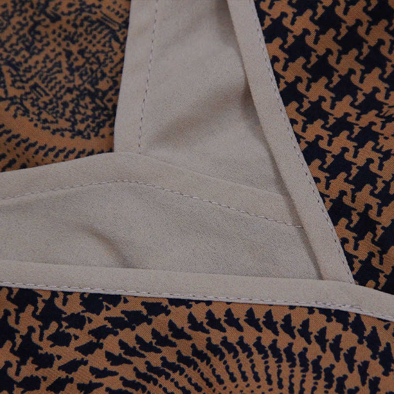 Summer Chic Print Chiffon Big Swing Dresses for Women Vintage V-neck Fashion Vest Elegant Office Lady Vestidos 210525