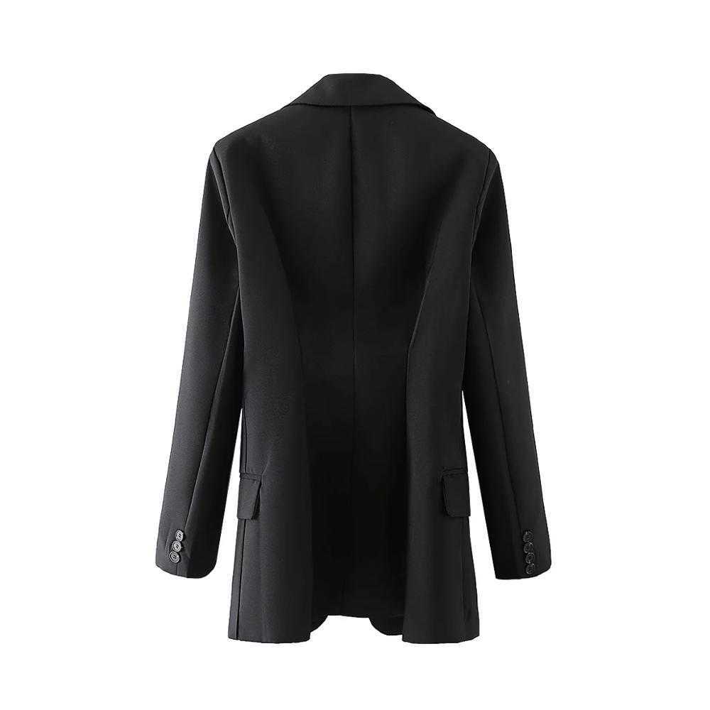 XITIMEAO Women Fashion Office Wear One Button Blazers Coat Vintage Long Sleeves Female Black Slim Chic Outerwear 210602