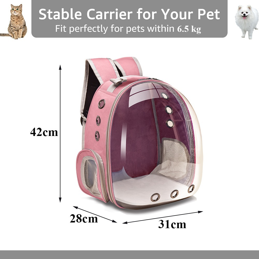 Portable Cat Carrier Bag Breathable Backpack Small Pet Outdoor Travel for Cats Dogs Transparent Space