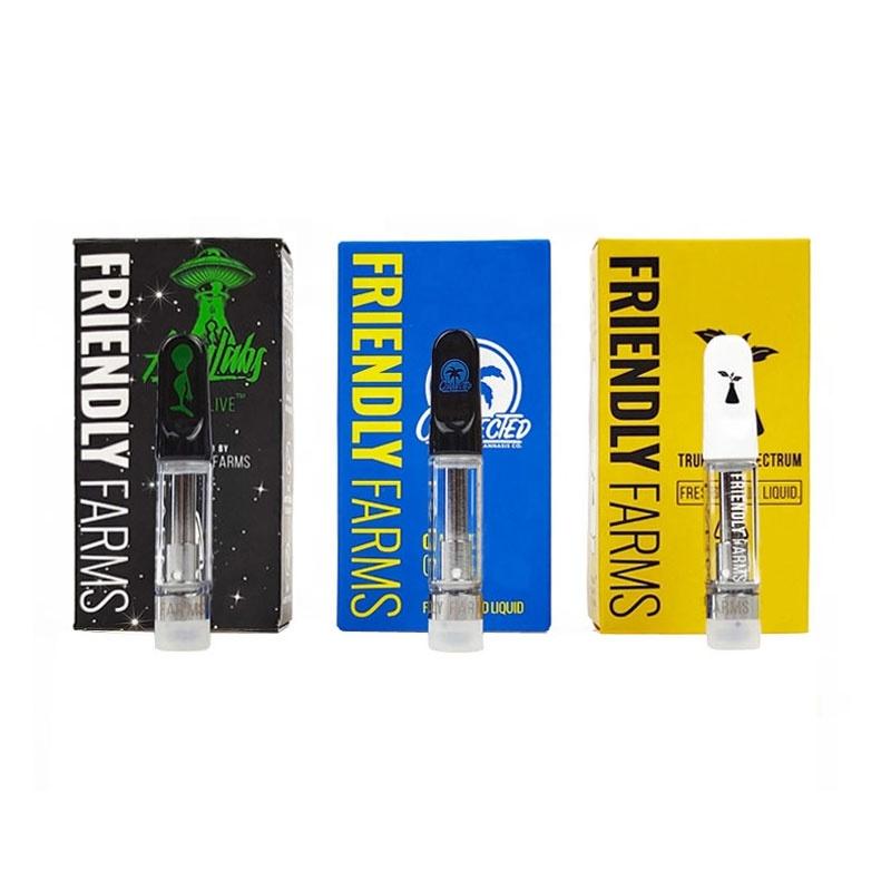 Friendly Farms Cart Vape Cartridge Packaging Atomizers 0.8ml 1.0ml 510 Ceramic Coil Tips Vaporizer empty Carts with tube and colors sticker
Friendly Farms Cart Vape Cartridge Packaging Atomizers 0.8ml 1.0ml 510 Ceramic Coil Tips Vaporizer empty Carts with tube and colors sticker