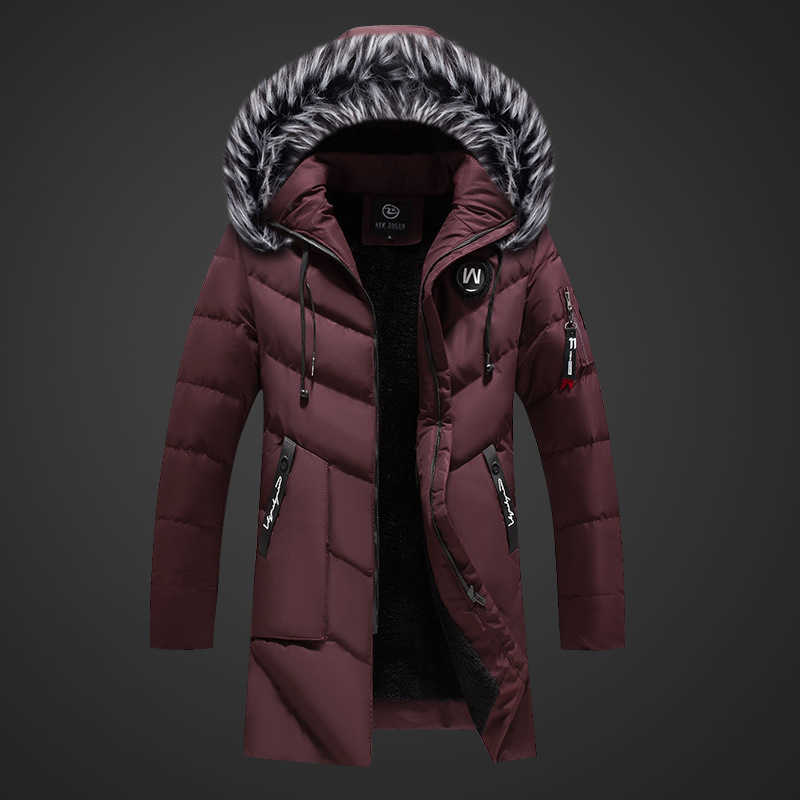 Winter Parkas Men Thicken Warm Jackets Men Fashion Faux fur Hooded Fleece Coats Casual Waterproof Cotton Long Snowjacket 210603