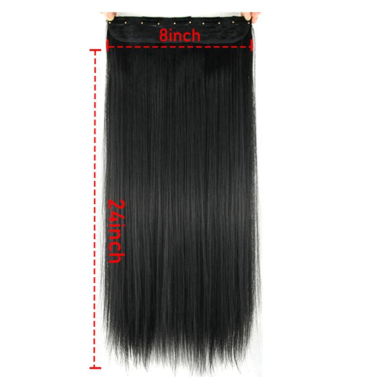 Synthetic Wigs XQ SHANGKE 5 Clips/piece Natural Silky Straight Hair Extention 24"inches Clip In Women Pieces Long Fake
