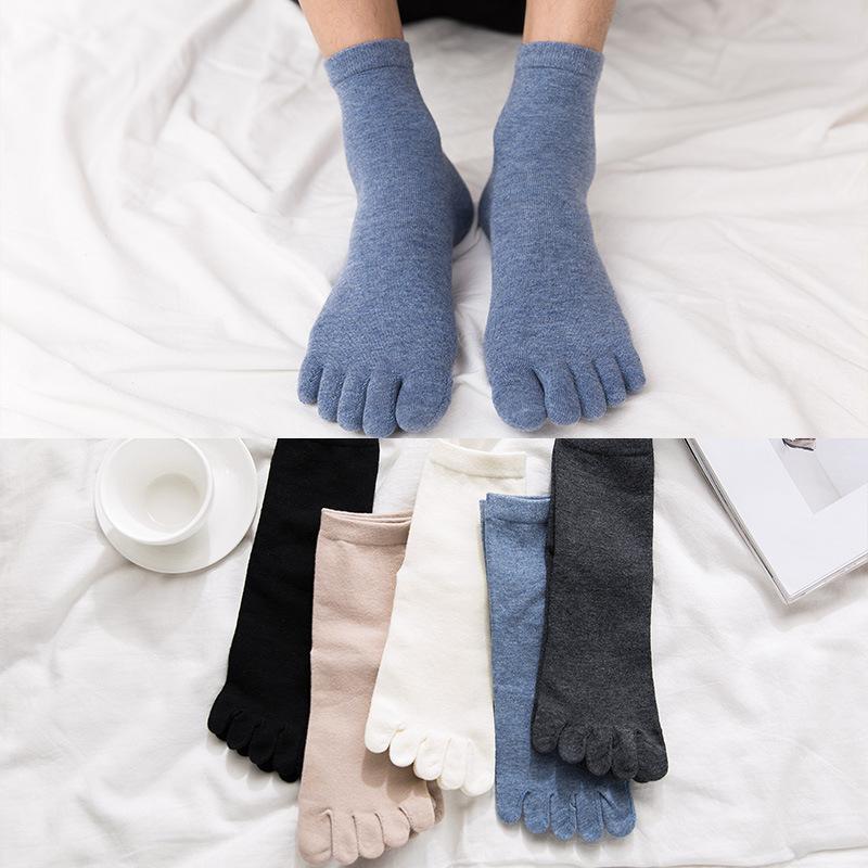 Men's Socks Happ Man Five Finger Short Cotton Candy Color Fashions Business Cas…