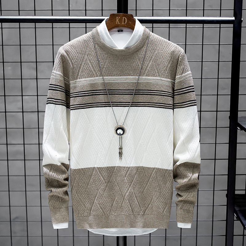 sweater knit autumn and winter men's clothes youth round neck pullover bottom coat, White;black
sweater knit autumn and winter men's clothes youth round neck pullover bottom coat, White;black