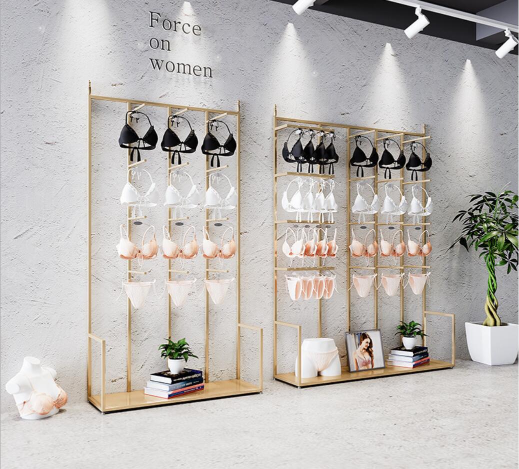 Underwear store display rack Commercial Furniture cabinet underwears floor middle island racks double-sided socks show bra shelf