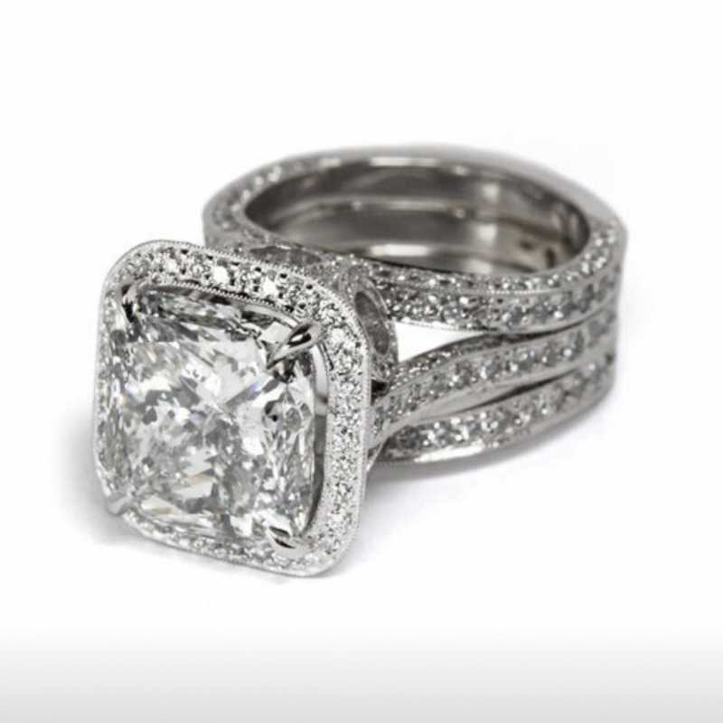 Cluster Rings Vintage Real Solid 925 Sterling Silver & 18K Rose Gold For Women Wedding Jewelry Luxury 5ct Square Diamond Ring Finger Set
Cluster Rings Vintage Real Solid 925 Sterling Silver & 18K Rose Gold For Women Wedding Jewelry Luxury 5ct Square Diamond Ring Finger Set