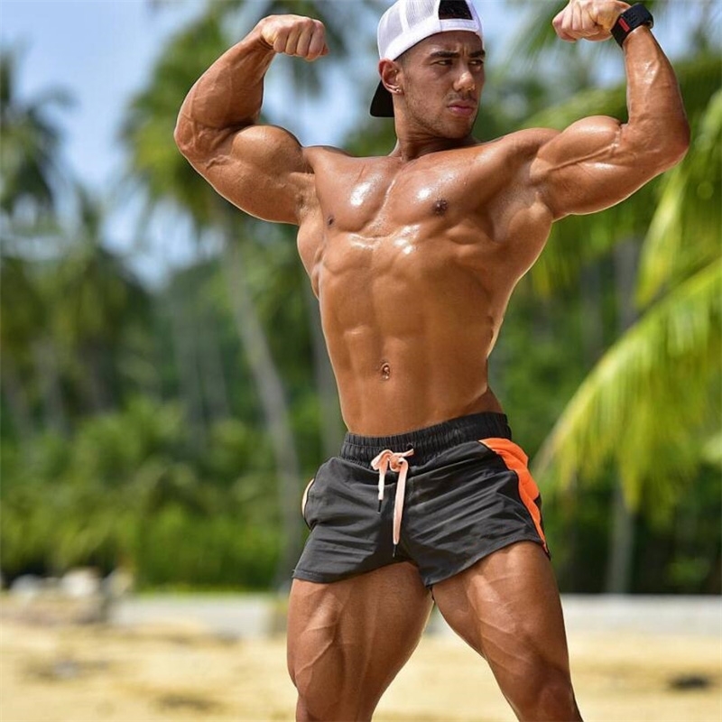 Mens Shorts Summer Casual Bermuda Beach Shorts Men Gyms Sporting Bodybuiding Short Pants Quick Dry Mesh Shorts Fitness Clothing 210322
