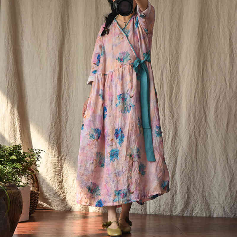 Johnature Women Vintage Summer High Waist Dress Belt Print Floral V-Neck Three Quarter Sleeve Women Clothes Dresses 210521, Mixed color
Johnature Women Vintage Summer High Waist Dress Belt Print Floral V-Neck Three Quarter Sleeve Women Clothes Dresses 210521, Mixed color