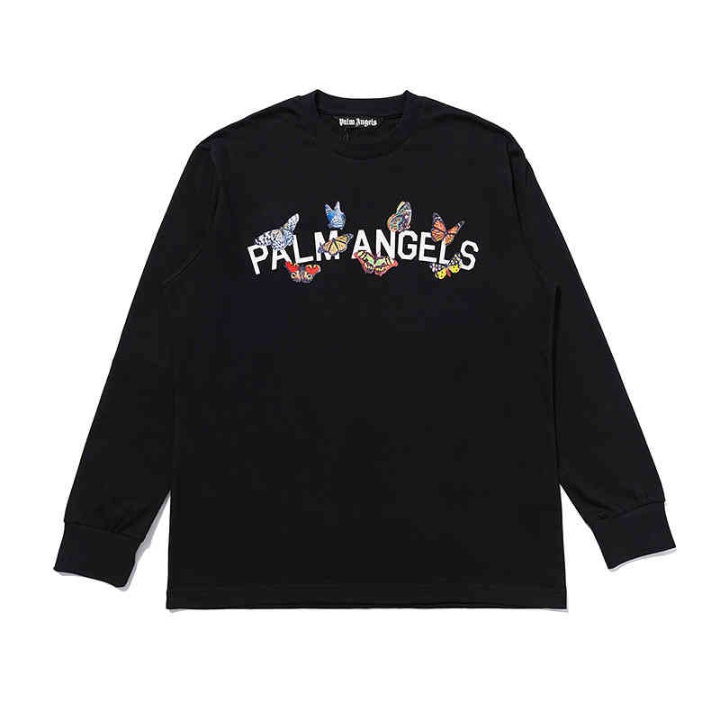 Angel Palm butterfly letter long sleeve bottomed shirt round neck loose fashion brand couple, White
Angel Palm butterfly letter long sleeve bottomed shirt round neck loose fashion brand couple, White