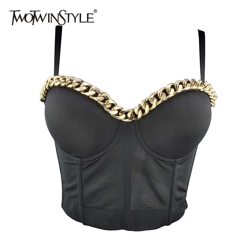 Sexy Patchwork Chain Vest For Women Square Collar Sleeveless Slim Short Tank Tops Female Fashion Clothing 210524, Black
Sexy Patchwork Chain Vest For Women Square Collar Sleeveless Slim Short Tank Tops Female Fashion Clothing 210524, Black