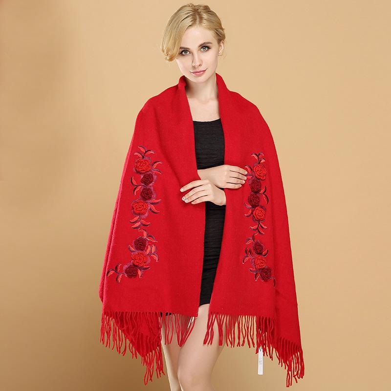 Scarves Top Grade Solid Red Women's 100% Wool Pashmina Handmade Fancywork Embroider Flower Fine Tassel Thick Shawl Scarf Warm 1128
Scarves Top Grade Solid Red Women's 100% Wool Pashmina Handmade Fancywork Embroider Flower Fine Tassel Thick Shawl Scarf Warm 1128