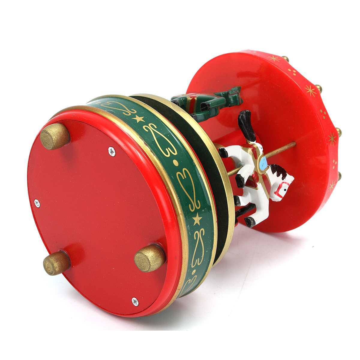 Wooden Carousel Music Box Horse Merry-Go-Round Carousel Classical Musical Case Theme Kids Children Room Decor Toys Gifts 210319