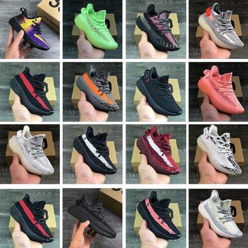 Eur26-35 kids ramed zèbre cendrine chaussure fourrages hyperespace statique statique noire nuage blanc désert sage green lumière argile sneaker