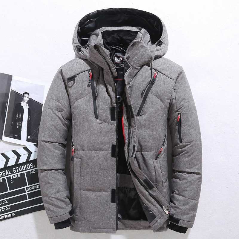 High Quality Down Jacket Male Winter Parkas Men White Duck Down Jacket Hooded Outdoor Thick Warm Padded Snow Coat Oversize M-4XL 210818