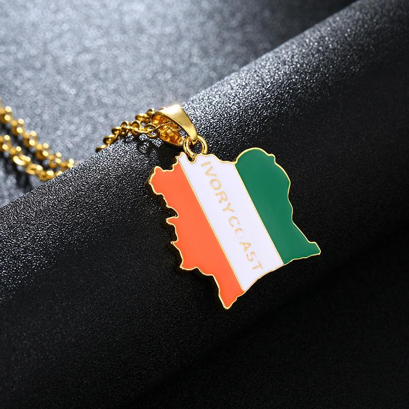 Pendant Necklaces Ivory Coast African Flag Necklace Student Stainless Steel Chain Men And Women Patriotic Jewelry
Pendant Necklaces Ivory Coast African Flag Necklace Student Stainless Steel Chain Men And Women Patriotic Jewelry