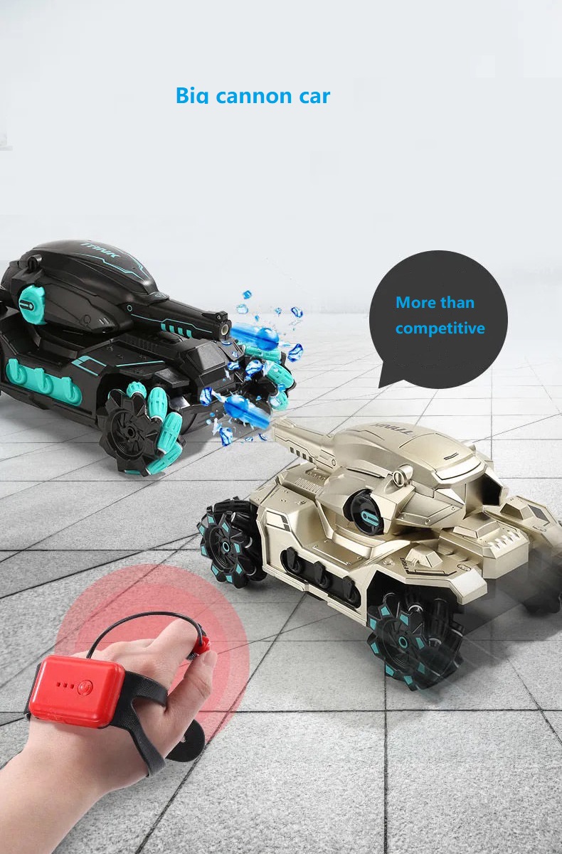 Children remote control car can fire water bombs gesture sensing battle tank four-wheel drive cross-country armored boy toy