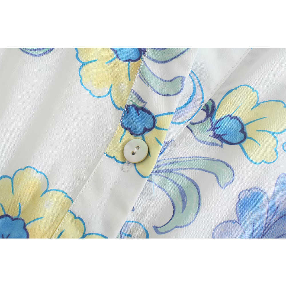Summer Shirt Dress Women Elegant Casual Chic Lady Floral Printed Dress Woman Prom Dresses Robe Femme 210709