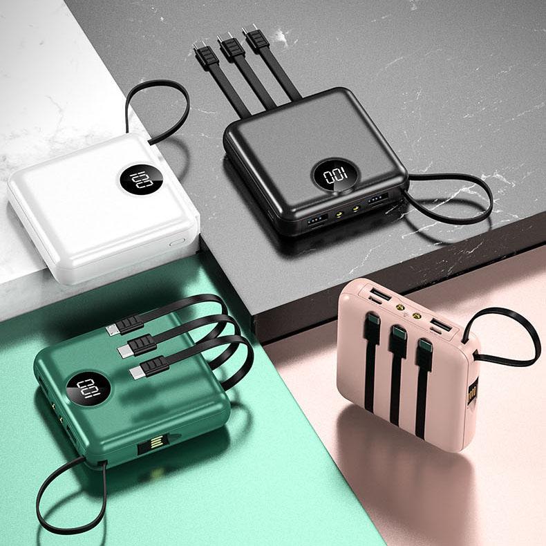 Power Bank External Battery 20000mAh Charger Mini Powerbank Built in 4 Cable For Huawei Xiaomi Samsung
Power Bank External Battery 20000mAh Charger Mini Powerbank Built in 4 Cable For Huawei Xiaomi Samsung