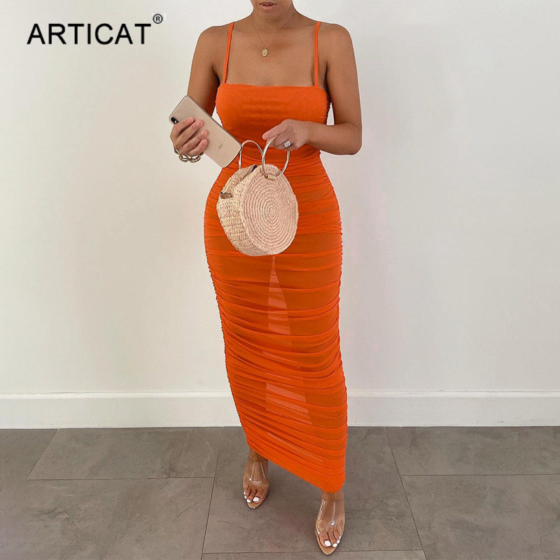 mesh transparent ruched long dress women spaghetti strap backless partywear fashion summer ladies club vestido 2021high quality, Black;gray
mesh transparent ruched long dress women spaghetti strap backless partywear fashion summer ladies club vestido 2021high quality, Black;gray