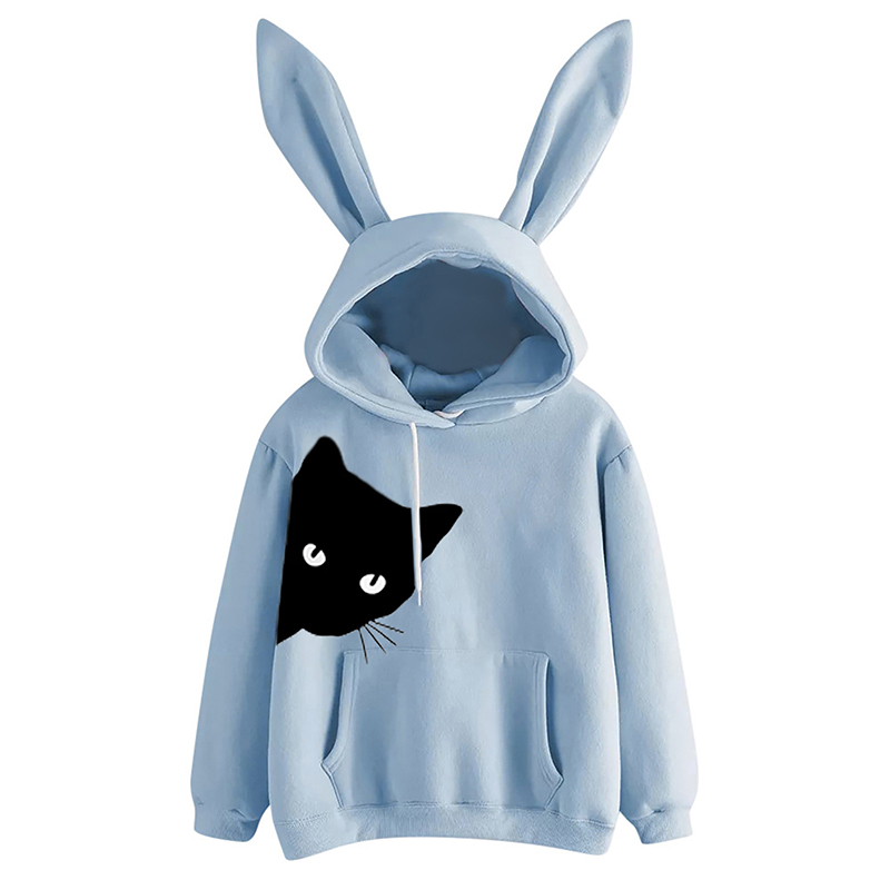 Women's Bunny Ear Hoodie Cat Print Hooded Sweater Loose Long Sleeves Pullover Winter Keep Warm Plush Velvet Thickened Apparel A Variety Of Styles To Choose, 20
Women's Bunny Ear Hoodie Cat Print Hooded Sweater Loose Long Sleeves Pullover Winter Keep Warm Plush Velvet Thickened Apparel A Variety Of Styles To Choose, 20