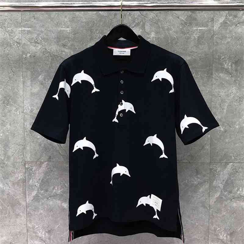 t shirt Fashion TB THOM Brand Shirts Men Women Casual Slim Cotton shirt Summer Short Sleeve Dolphin Pattern Polo Clothing, Blue
t shirt Fashion TB THOM Brand Shirts Men Women Casual Slim Cotton shirt Summer Short Sleeve Dolphin Pattern Polo Clothing, Blue