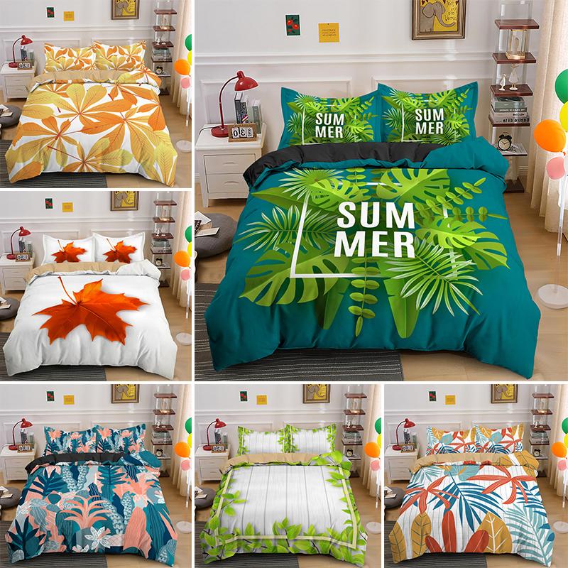 Summer Autumn Leaf Print Bedding Sets Plant Design King Single Double Duvet Quilt Blanket Cover Set Bedclothes With Pillowcase
Summer Autumn Leaf Print Bedding Sets Plant Design King Single Double Duvet Quilt Blanket Cover Set Bedclothes With Pillowcase
