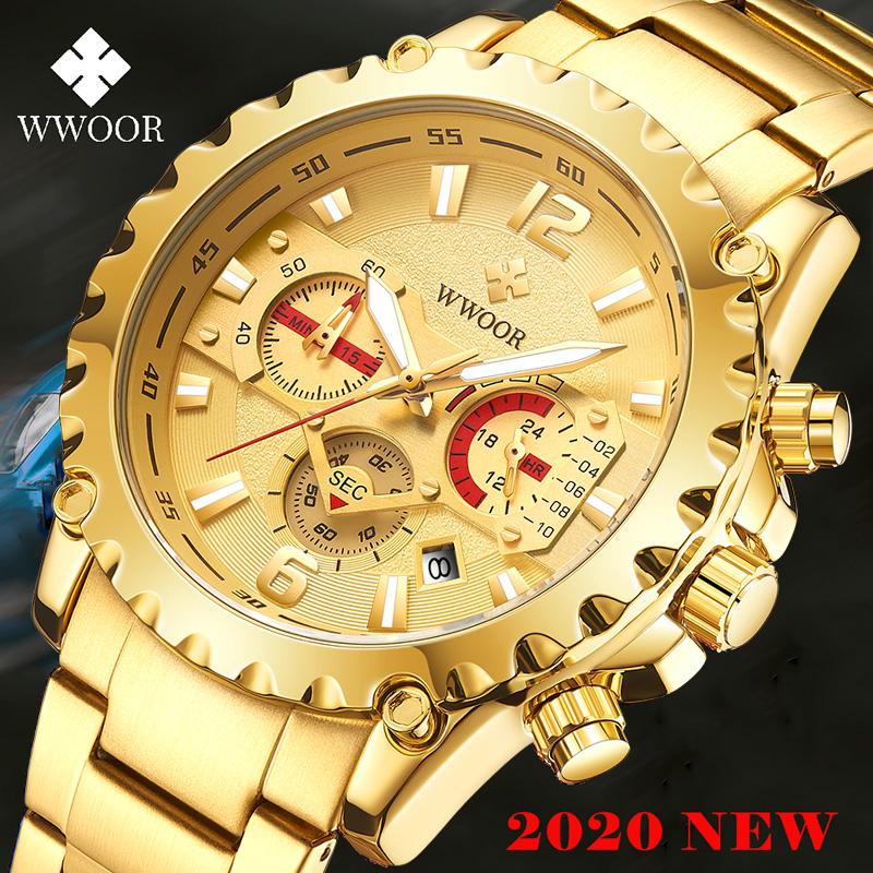 Wristwatches WWOOR Luxury Gold Watches Mens Top Brand 2021 Fashion Sports Waterproof Chronograph Quartz Wrist Watch For Men Relogio Masculin, Slivery;brown
Wristwatches WWOOR Luxury Gold Watches Mens Top Brand 2021 Fashion Sports Waterproof Chronograph Quartz Wrist Watch For Men Relogio Masculin, Slivery;brown
