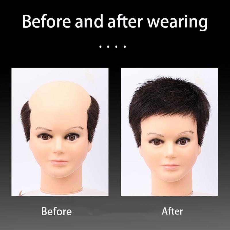 Synthetic Wigs JINKAILI Short Black Male Toupee Straight Wig Men's Hair Fleeciness Realistic Natural Heat Resistant