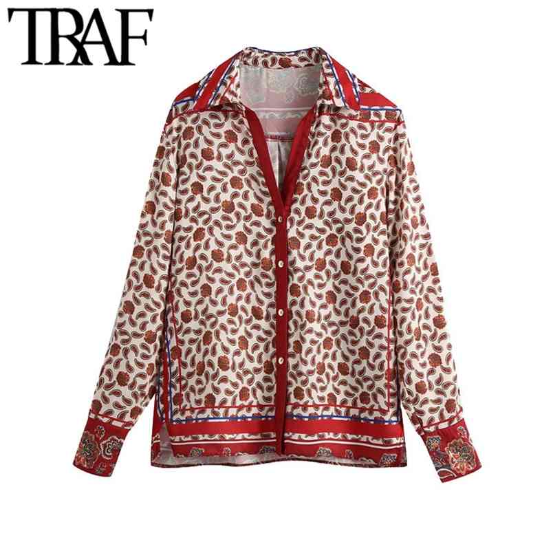 TRAF Women Fashion Paisley Print Button-up Blouses Vintage Long Sleeve Side Vents Female Shirts Blusas Chic Tops 210831, As picture
TRAF Women Fashion Paisley Print Button-up Blouses Vintage Long Sleeve Side Vents Female Shirts Blusas Chic Tops 210831, As picture