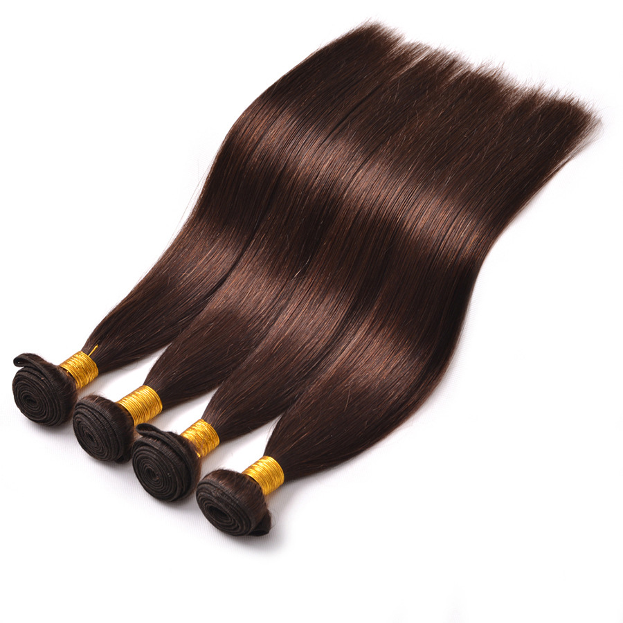 Free shipping Brazilian Body Wave Human Hair 3 Bundles with Lace Closure Dark Brown Pre-Plucked Natural Hairline
