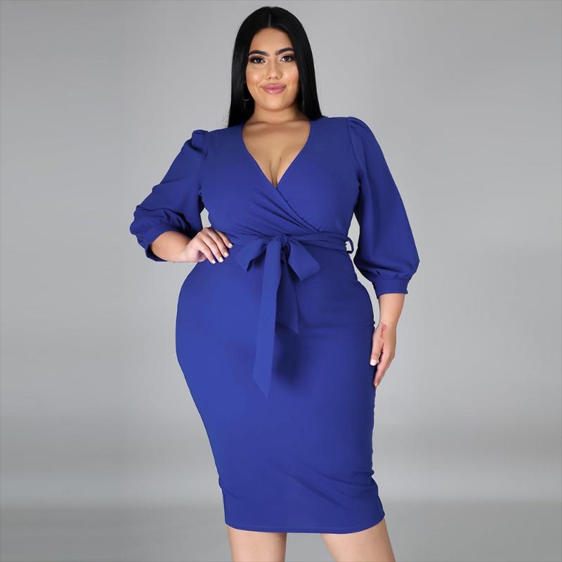Plus Size Dresses Women Dress 2021 Fashion Puff Sleeve V Neck Wrap Blue Autumn Winter Elegant Midi Club Party Outfits, Black
Plus Size Dresses Women Dress 2021 Fashion Puff Sleeve V Neck Wrap Blue Autumn Winter Elegant Midi Club Party Outfits, Black